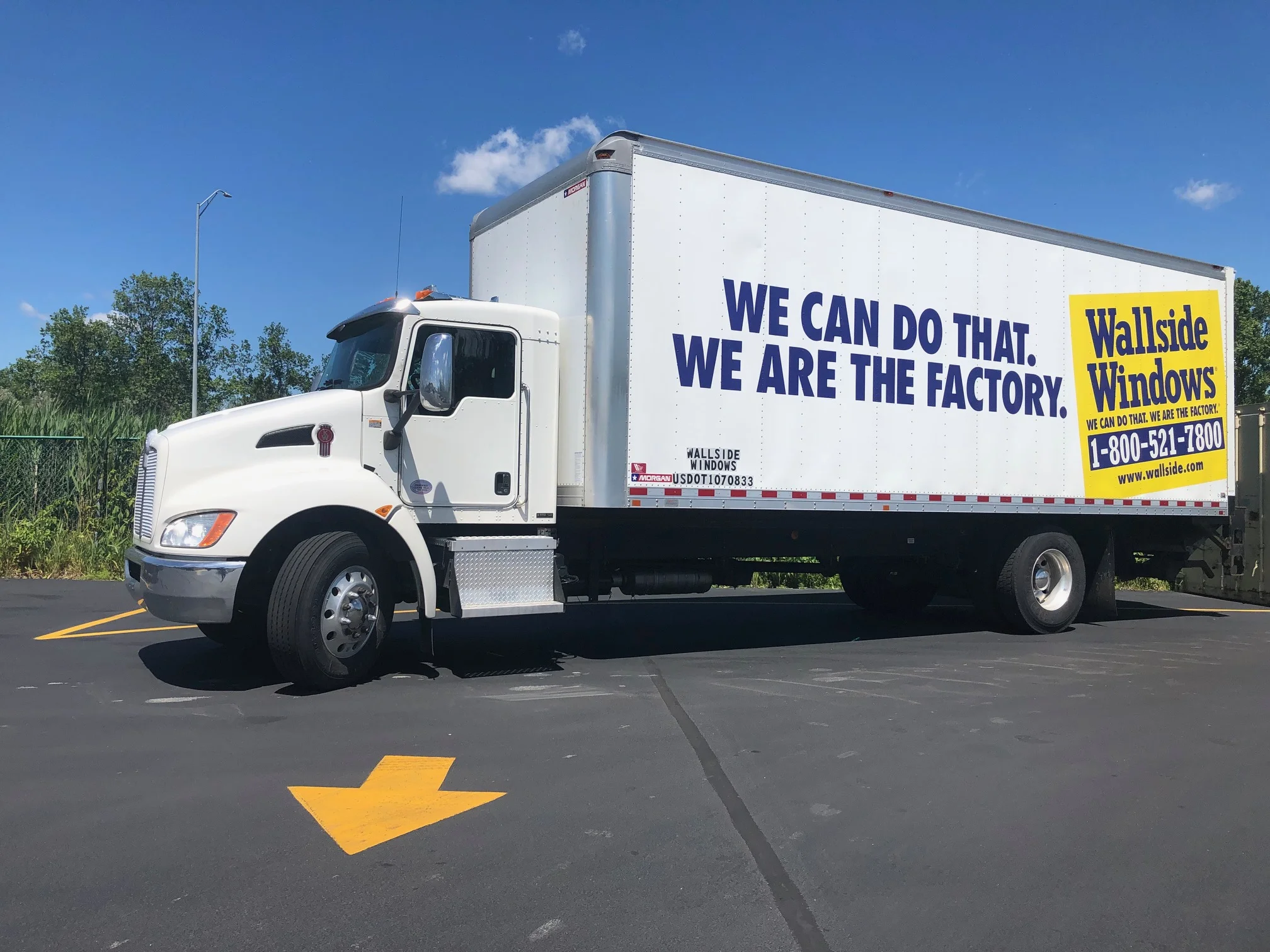 Shipping and Receiving Driver Mike Wilson, of Wallside Windows, spends most days on this truck on the road.