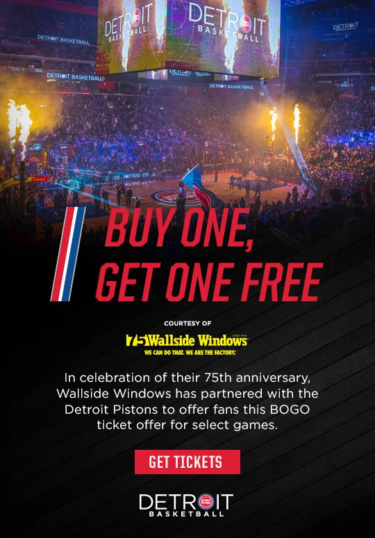 Wallside celebrates 75 years with Buy One, Get One Free Detroit Pistons Tickets — Wallside Windows®