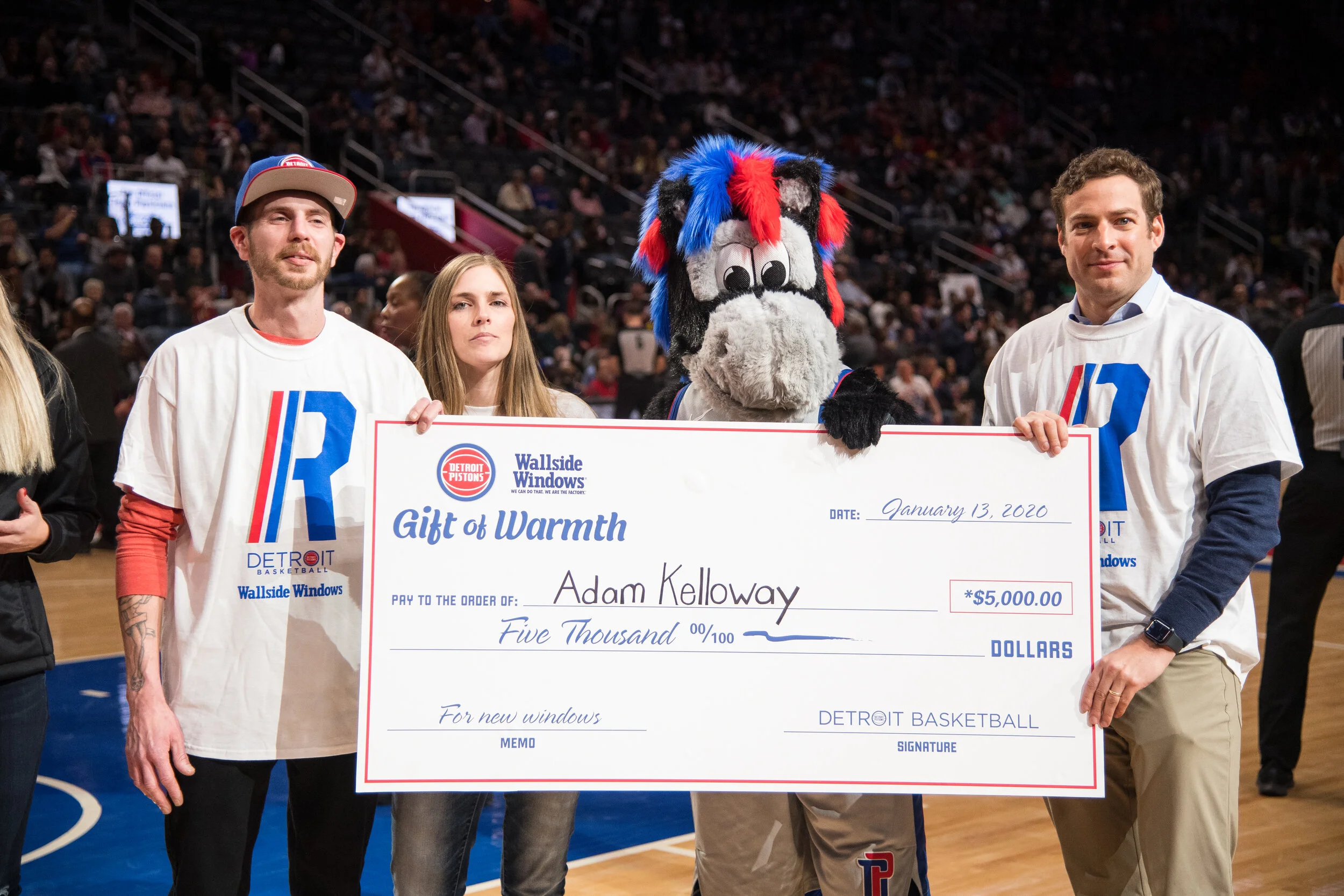 Wallside Windows, Detroit Pistons bring the Gift of Warmth to West Michigan family