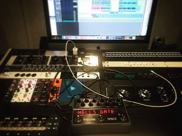 The Invisible Man Day 2. Mixing vocals though guitar pedals is a lot of fun. #eventidespace #mixing #radialengineering