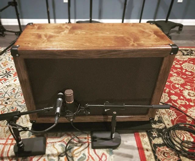 Fool for a Lifetime guitar sessions. 2x12 cab my father built w/ vintage 30s, mic&rsquo;d with a Unidyne III that @builttogrill got me, and we sacrificed 4 guitar strings to the whammy bar gods. Tone was had by all.