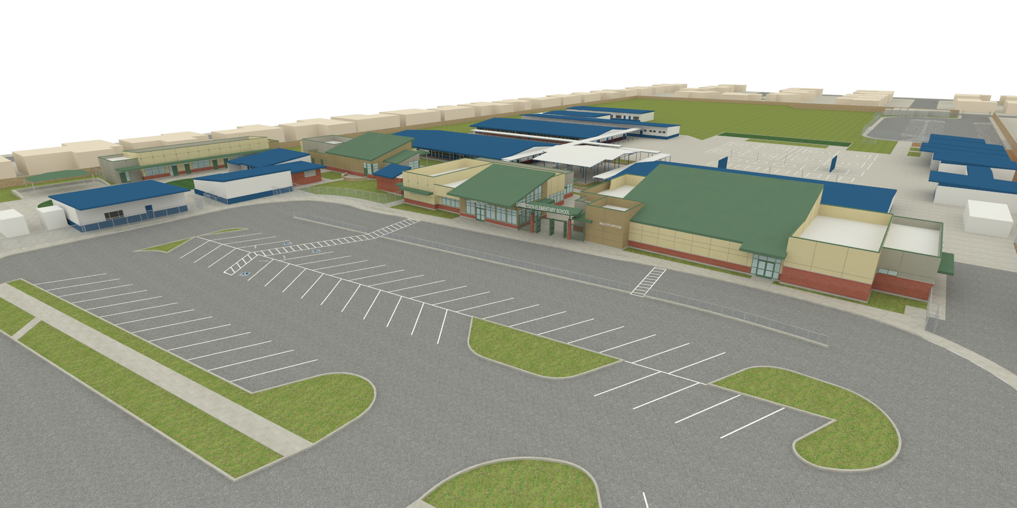 Overall view of campus addition