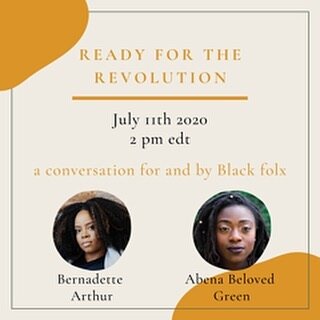 ✨HAPPENING ‪SATURDAY @ 2PM‬ ✨⁣
Please tag and share:⁣
⁣
Come together with @bernadette.arthur.35 and @a_belovedgreen for a community check-in regarding current events, personal and collective wellness, and our readiness for the revolution. ⁣
⁣
See th