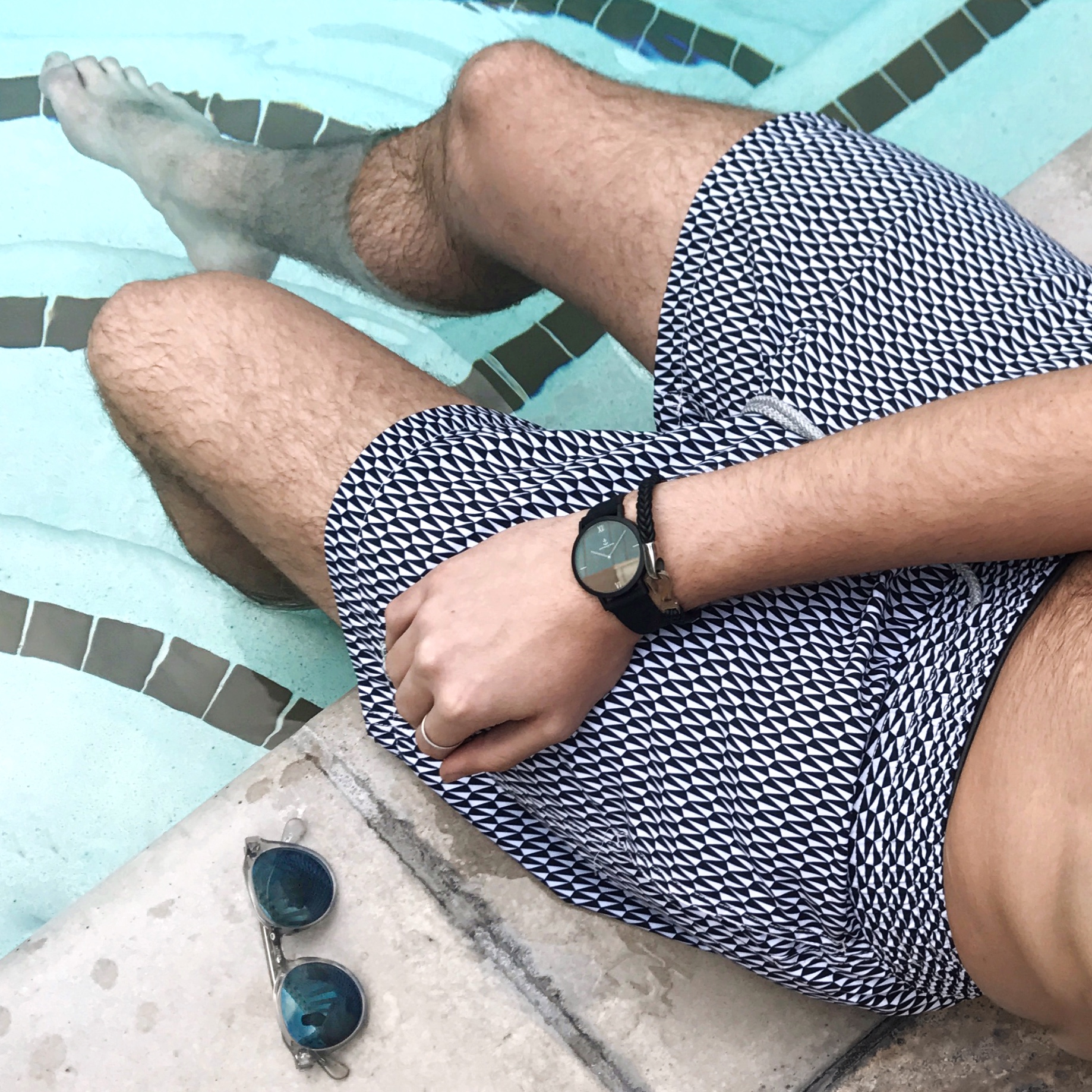 The Venetian pool - Wearing Le Club swim trunks