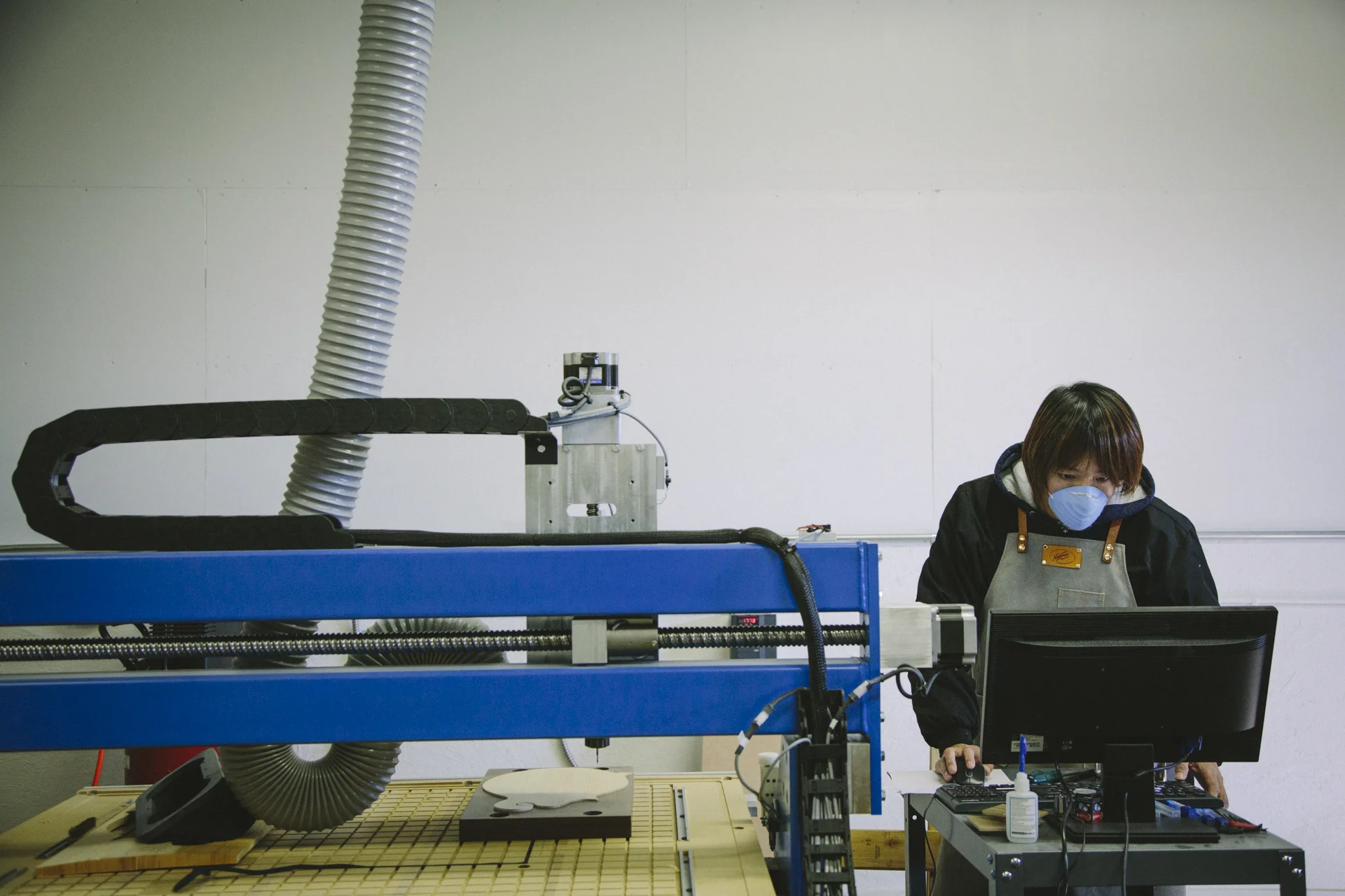 Acoustic designer, Kosuke Kyomori carving a prototype top in the Marshall workshop.
