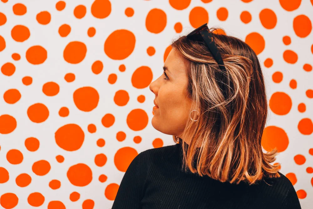Madison with a fun piece at the gallery! 