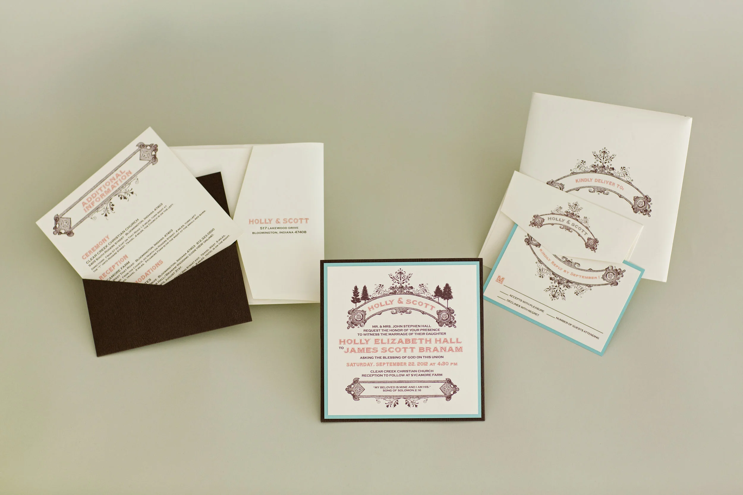  Collection of various wedding invitations and stationery designs. 