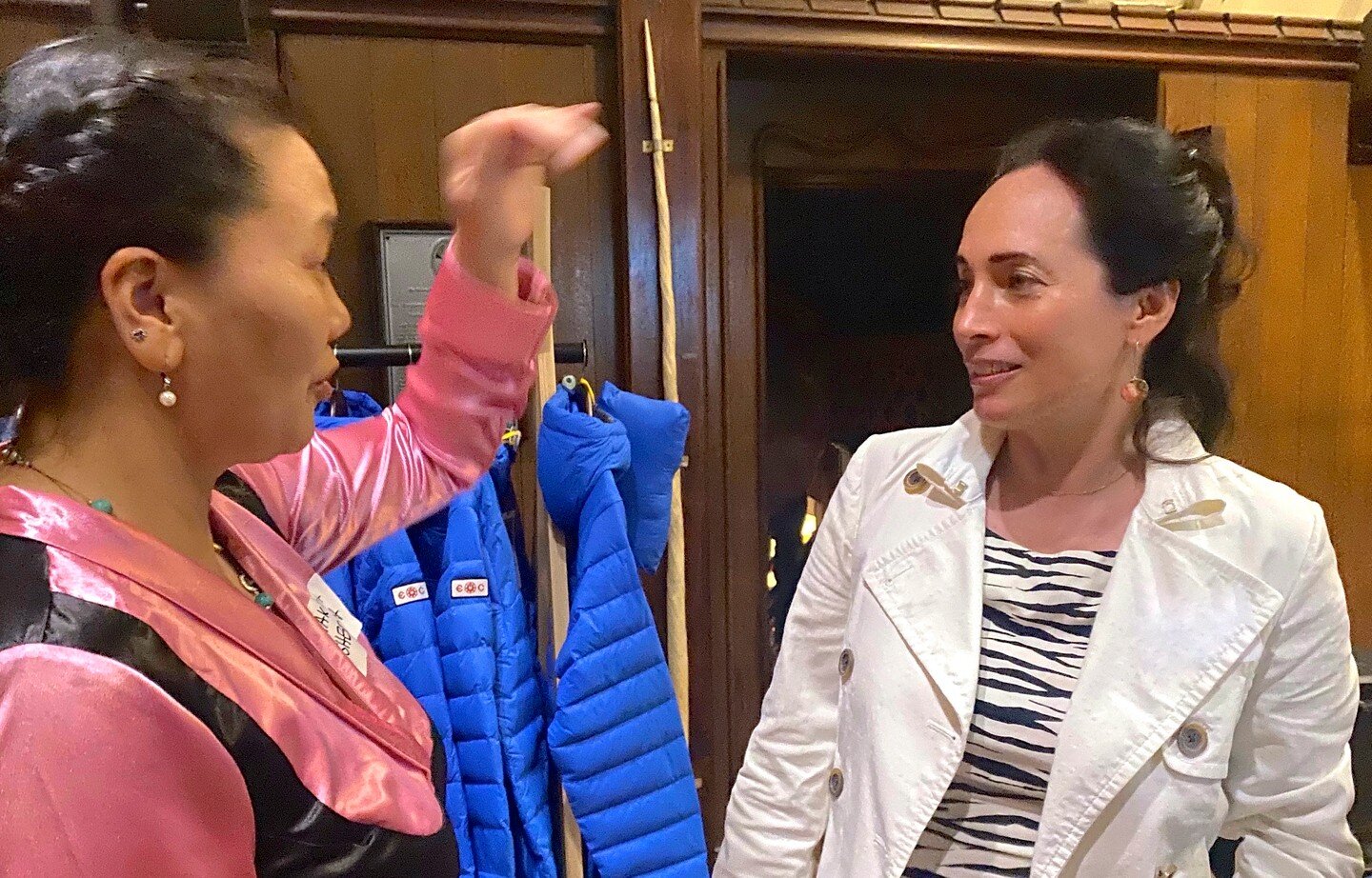 With @lhakpa_sherpa10 at @the_explorers_club last night -- first female to summit Everest ten times -- talking about Tengboche monastery (pic #3) en route to Everest base camp, where mountaineers stop to pray before attempting ascent and where the ba
