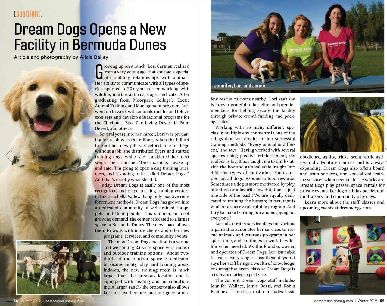 Winter 2019 Pet Companion Magazine - our new facility in Bermuda Dunes. Read the entire article here…