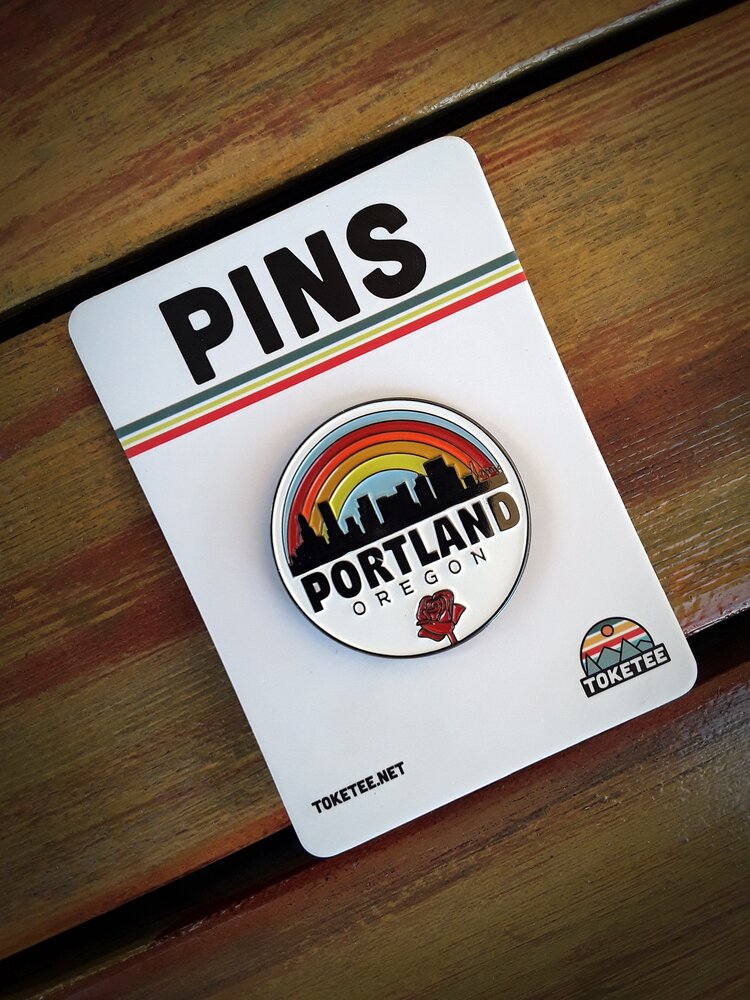 Portland Pin  Classic Style — Oregon Stickers, Patches, Hats, Pins,  Beanies, Magnets, and Putty.