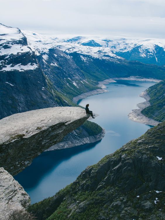Trolltunga Cliff in Norway. {Image borrowed from Pinterest}