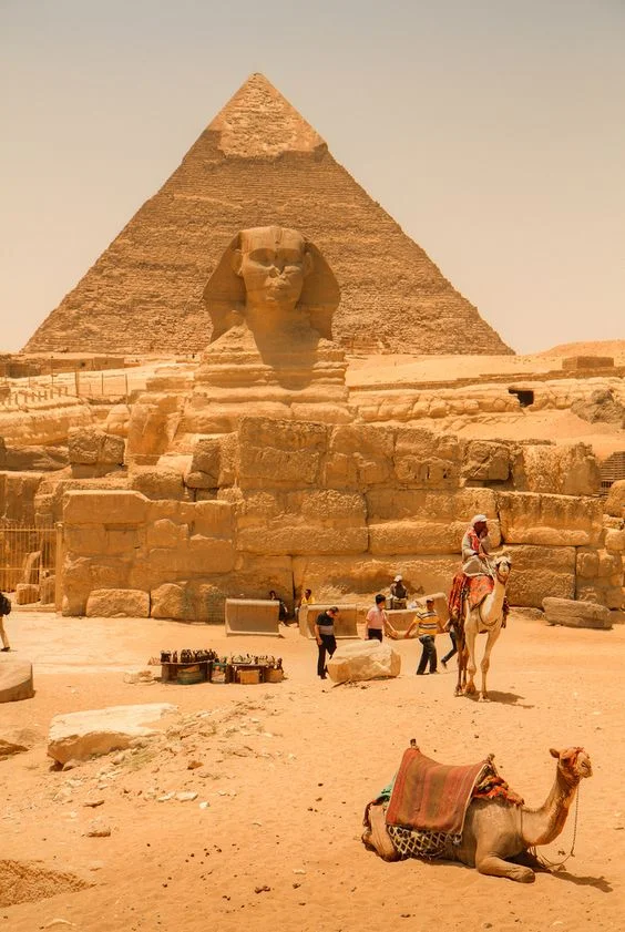 Pyramids of Giza & Sphinx. {Image borrowed from Pinterest}