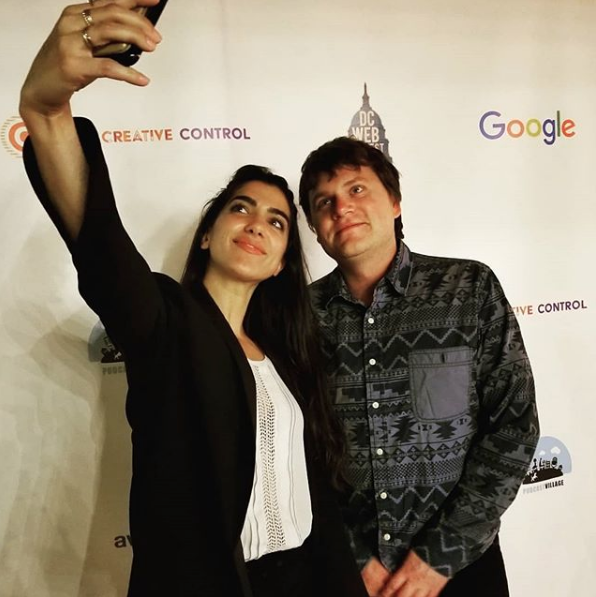  Credit:  @clickonthisshow   #selfietime !!&nbsp; #ClickOnThisshow &nbsp;Host&nbsp; @mollynevola &nbsp;with&nbsp; #DCWebFestival &nbsp; #awardwinner &nbsp; #DrewRosas after his&nbsp; #ClickOnThis &nbsp;interview. Drew's web series&nbsp; @shangrilasho