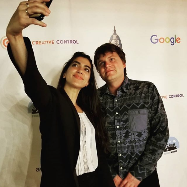 Credit: @clickonthisshow #selfietime !! #ClickOnThisshow Host @mollynevola with #DCWebFestival #awardwinner #DrewRosas after his #ClickOnThis interview. Drew's web series @shangrilashow won the #SilverAward for #webseries at the @dcwebfest #webserieschat #shangrilashow is a #comedy about a group of lovable idiots chasing the #HollywoodDream while surviving the streets of #LA #losangeles . It was great meeting you Drew at the #dcwebfest ! #seekatv #comedyseries #originalseries