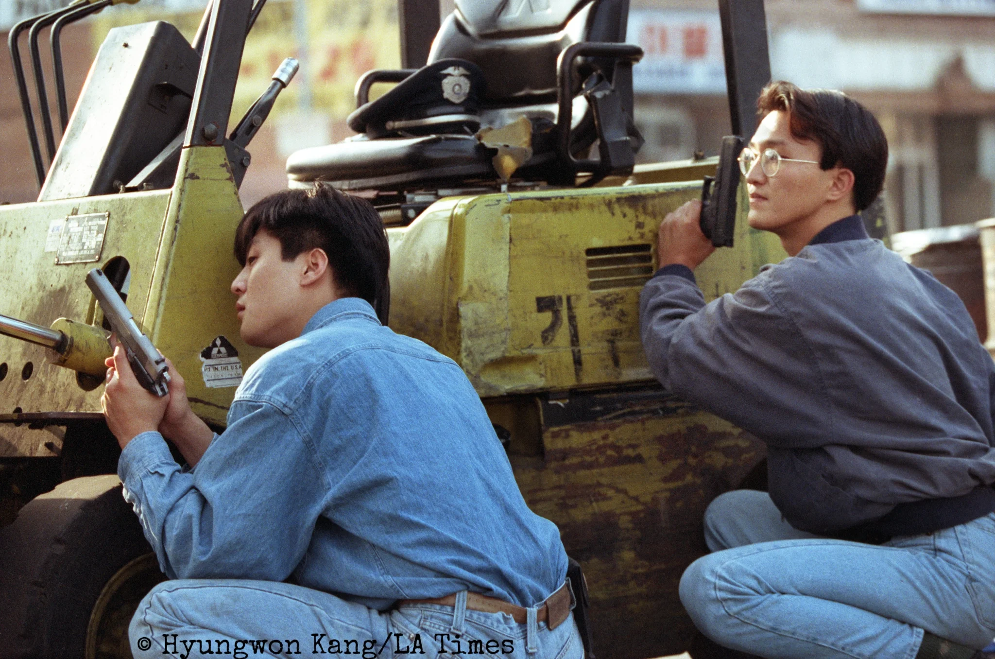 Guarding Korean supermarket
