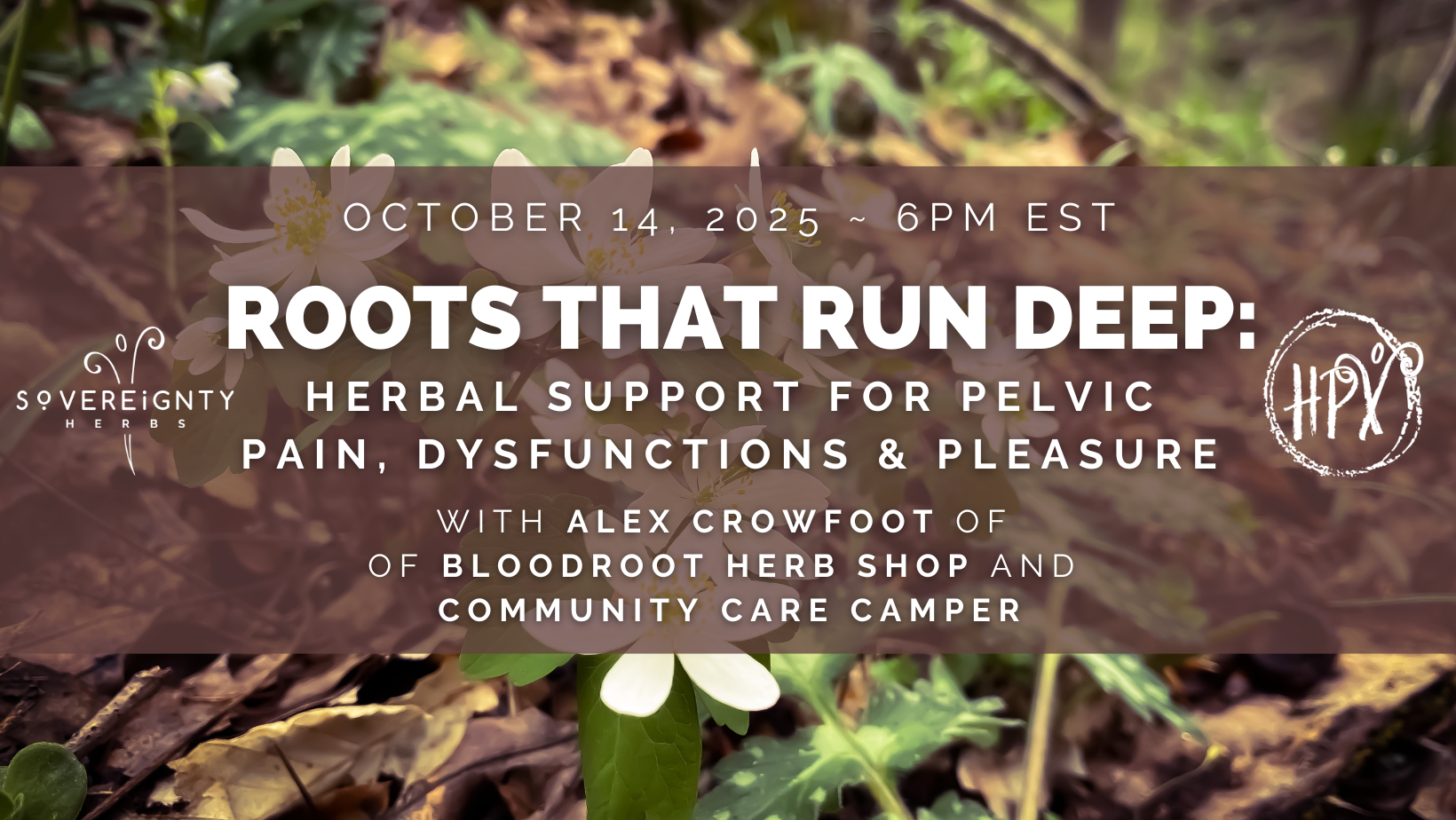 ONLINE CLASS: Roots that Run Deep: Herbal Support for Pelvic Pain, Dysfunctions & Pleasure with Alex
