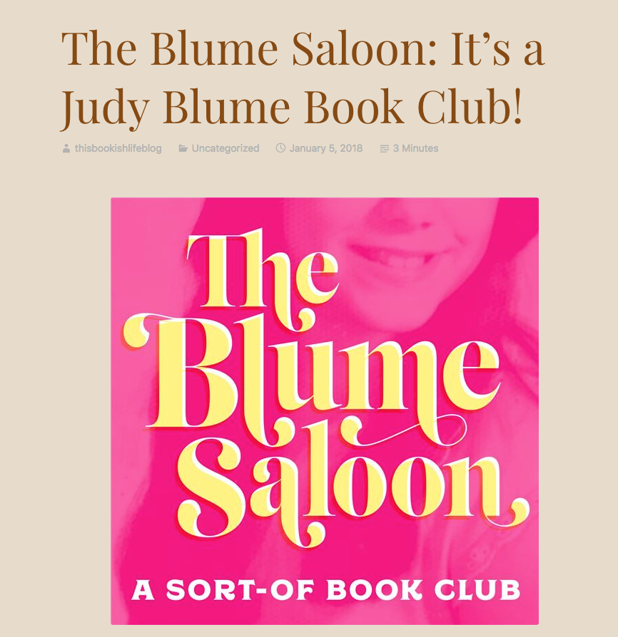 This Bookish Life: The Blume Saloon