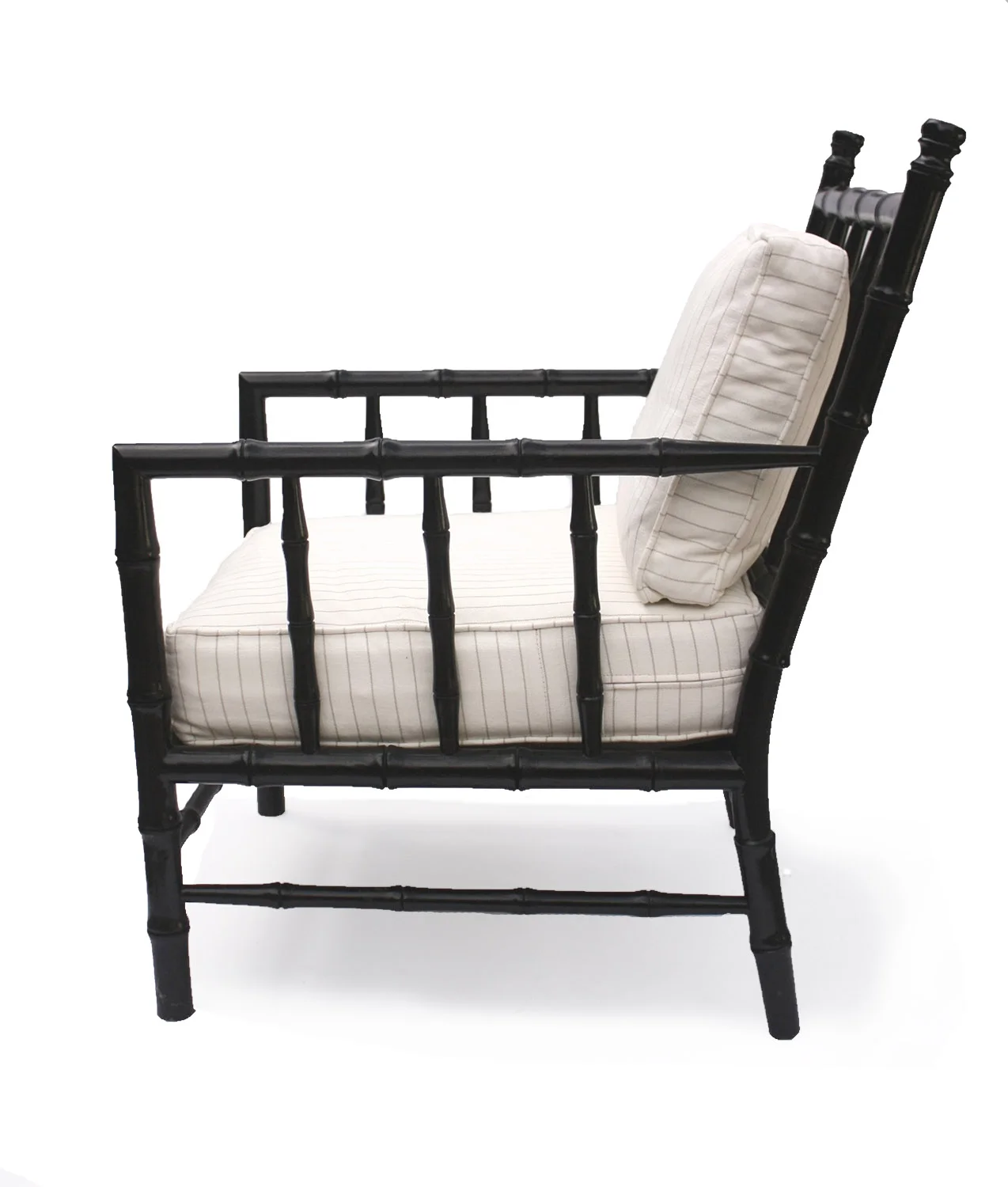 noir bamboo lounge chair with cushion