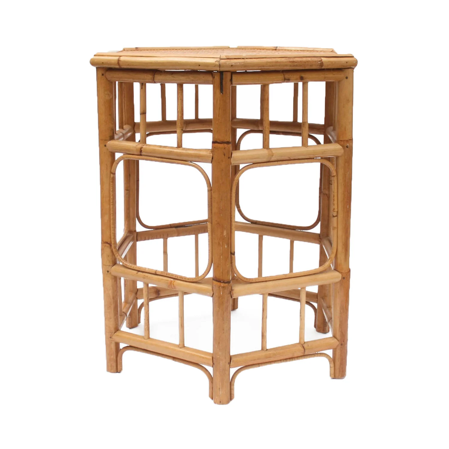 bamboo hexagon side table