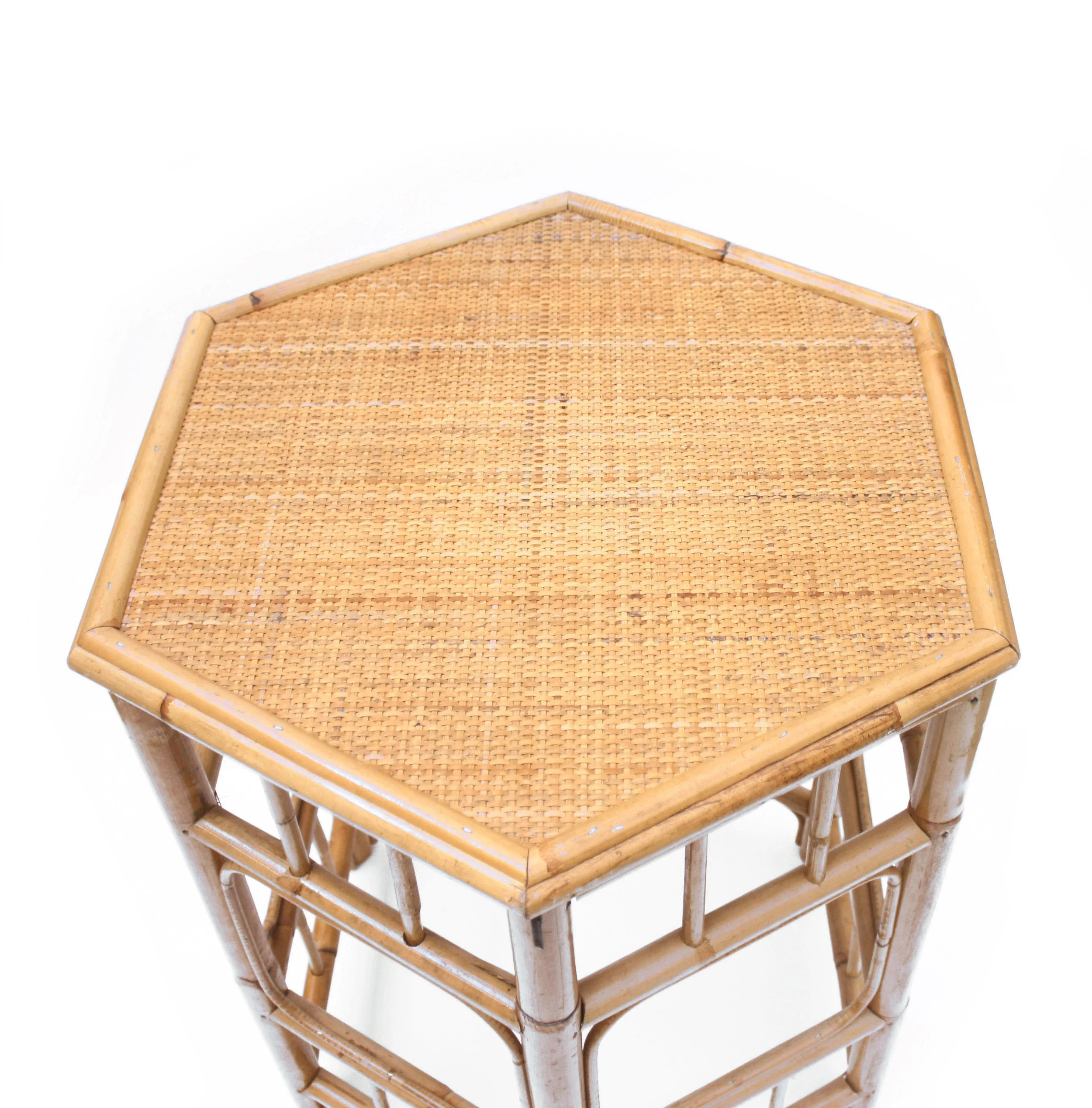 bamboo hexagon side table