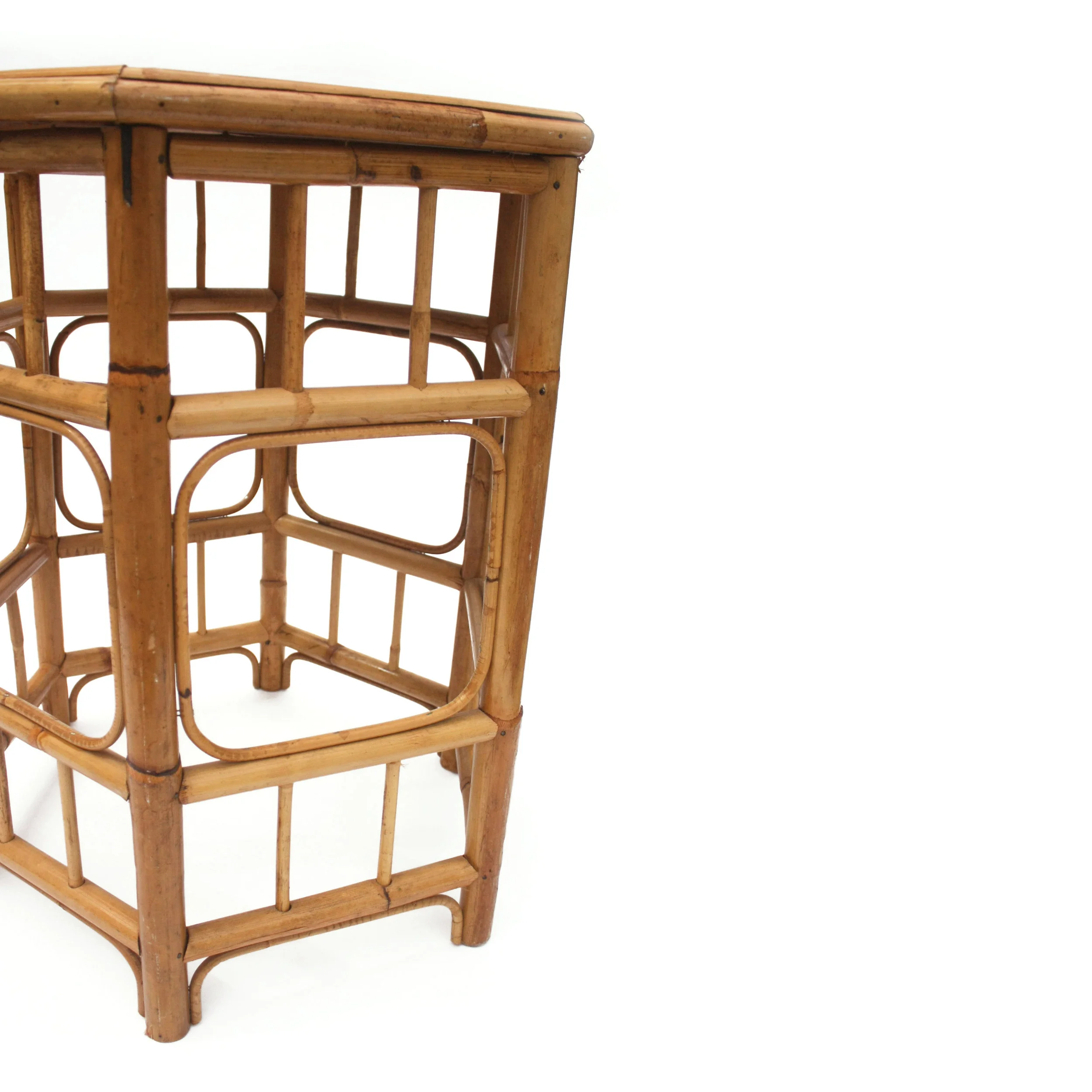 bamboo hexagon side table
