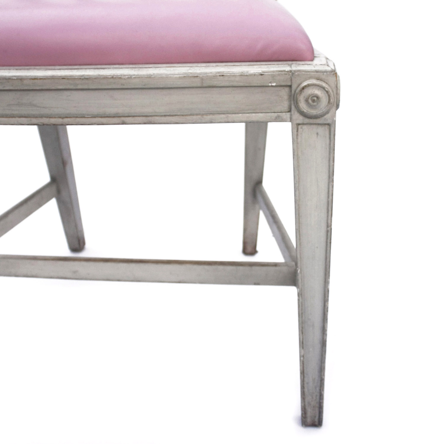 french side chair with pink leather seat