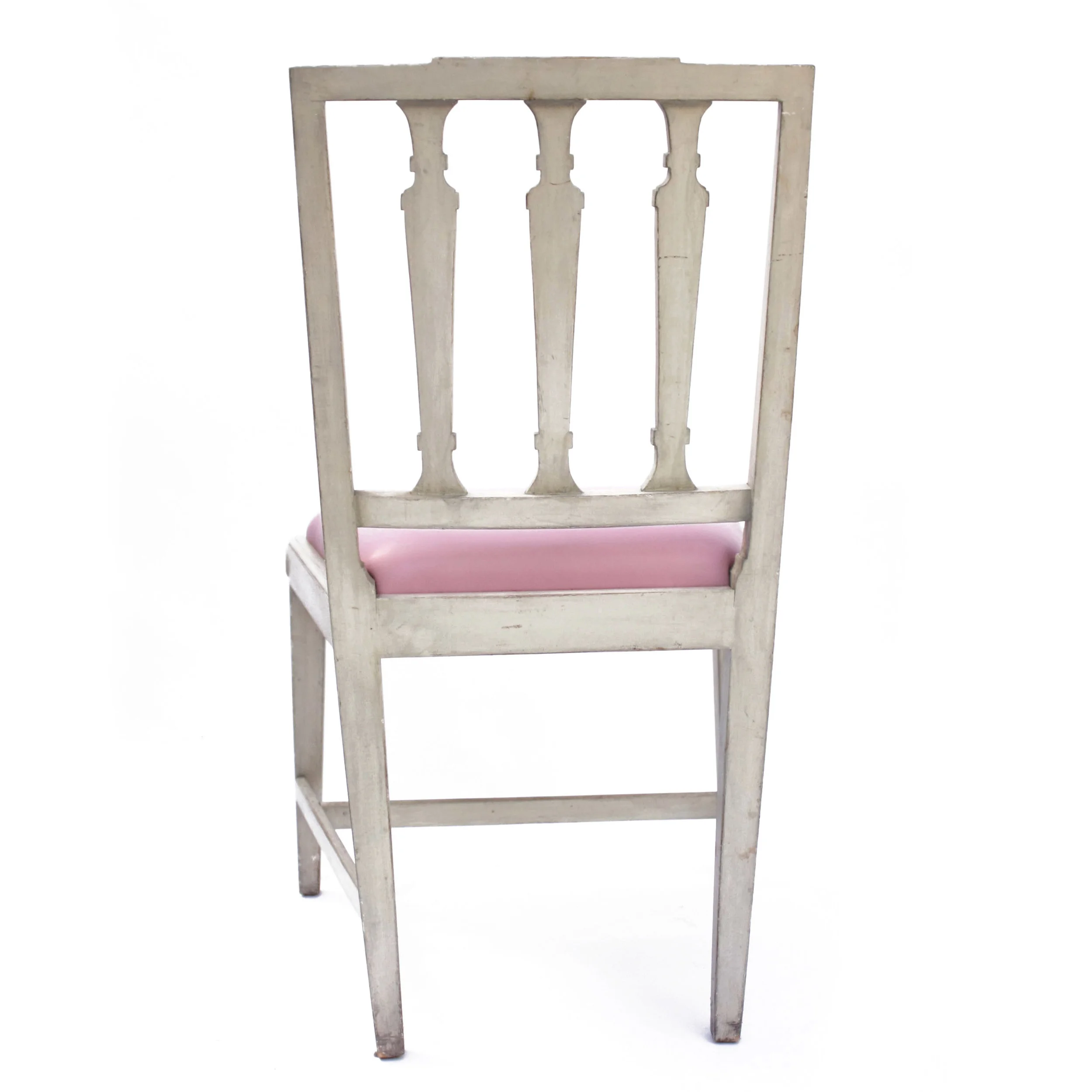 french side chair with pink leather seat