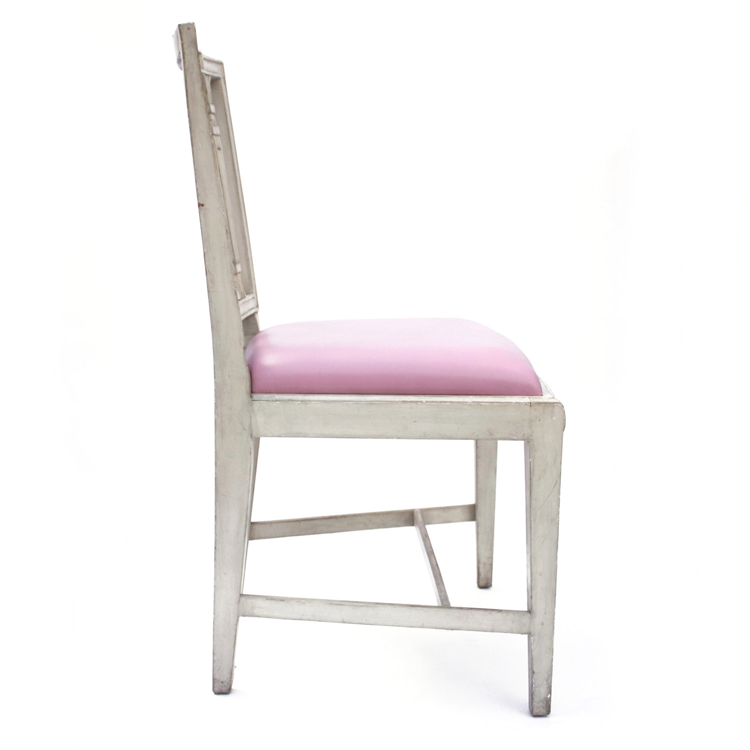 french side chair with pink leather seat