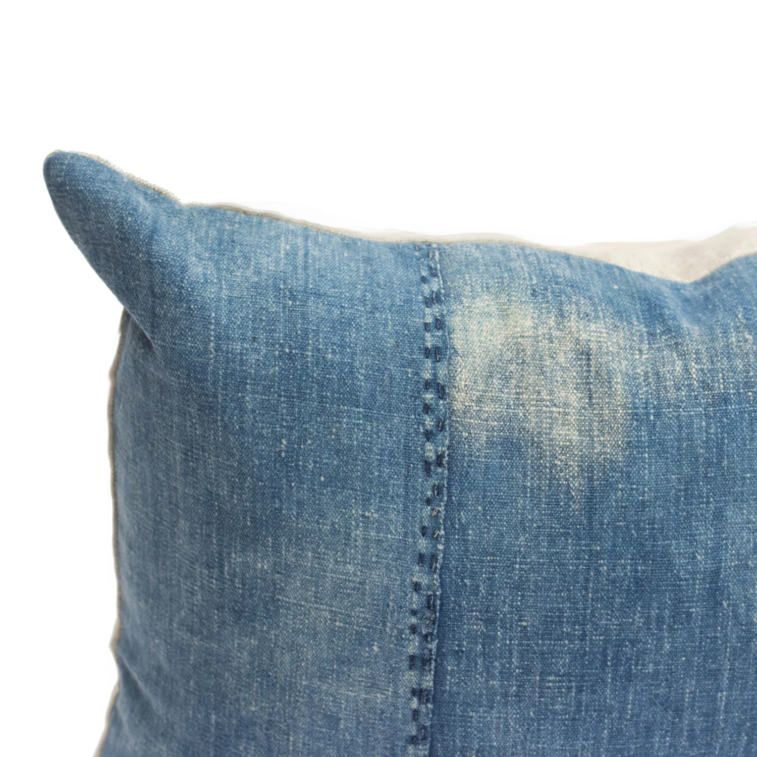 bleached denim pillow