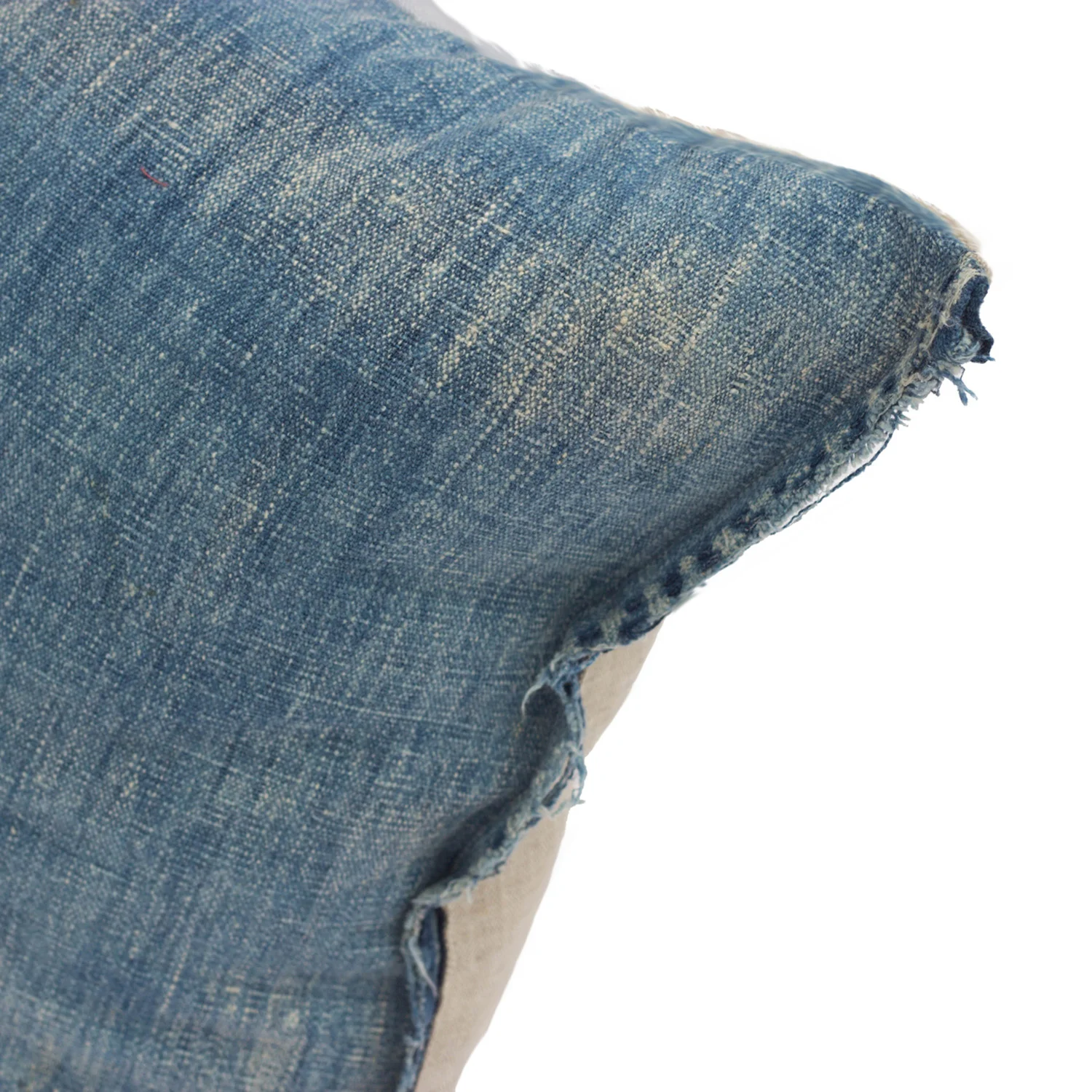 bleached denim pillow