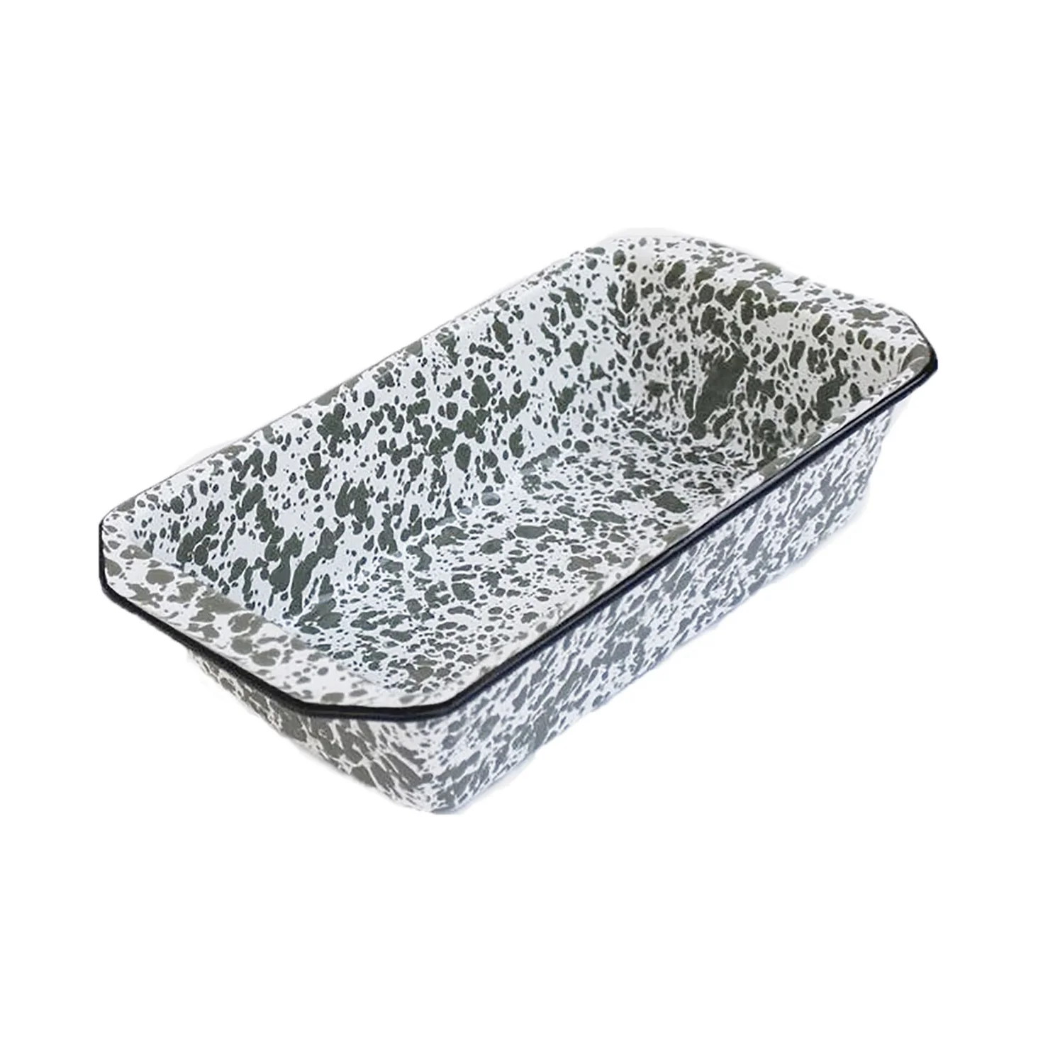 vintage olive green enamelware loaf tin