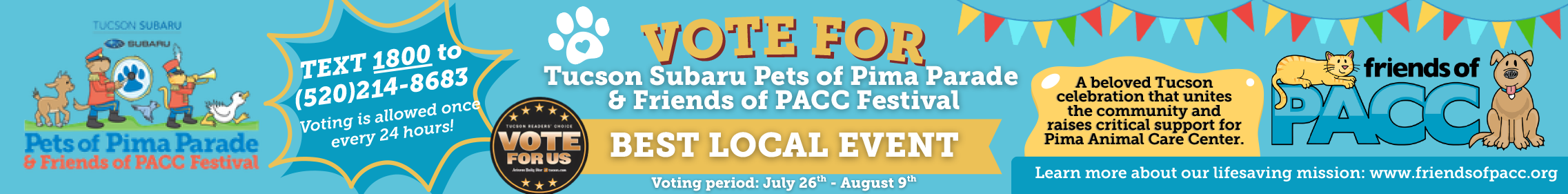 Banner to Vote for Friends of PACC in the Arizona Daily Star's Reader's Choice Awards for Best Local Event