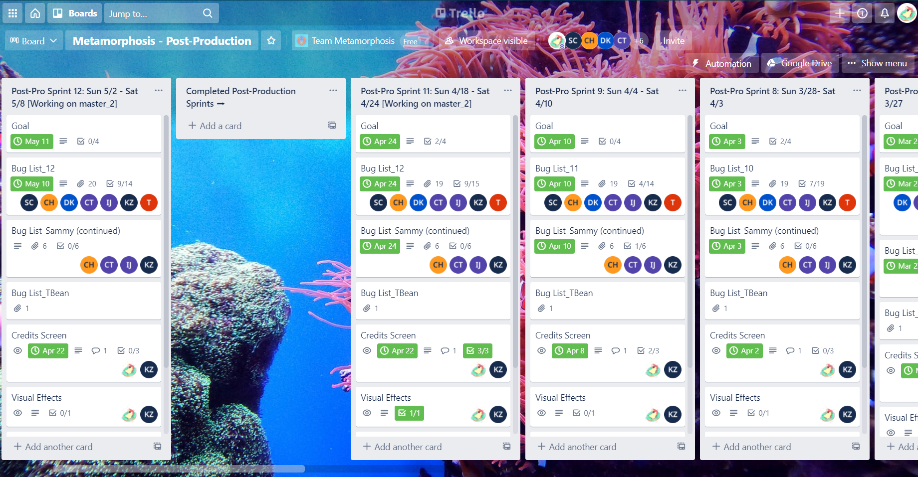  Trello board to track tasks during Beta Production phase. 