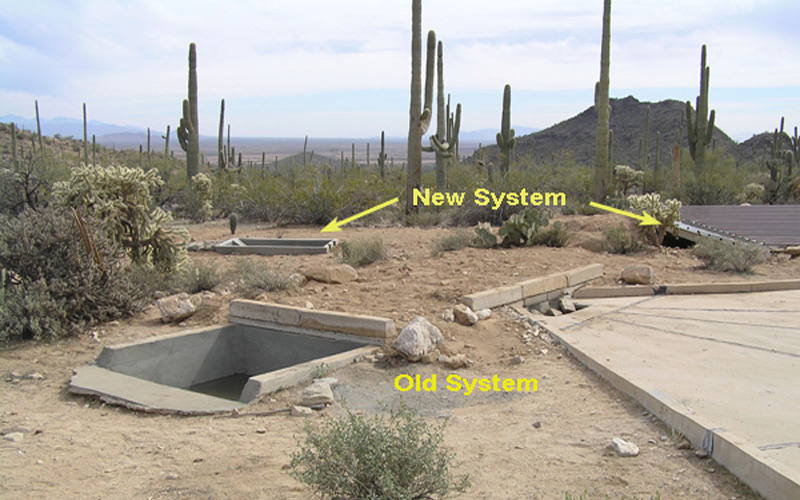 Old and New Water Collection Aprons In Arizona