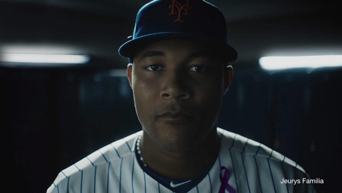The New York Mets Pitcher in a PSA sponsored by the National Coalition Against Domestic Violence ©2017 NCADV