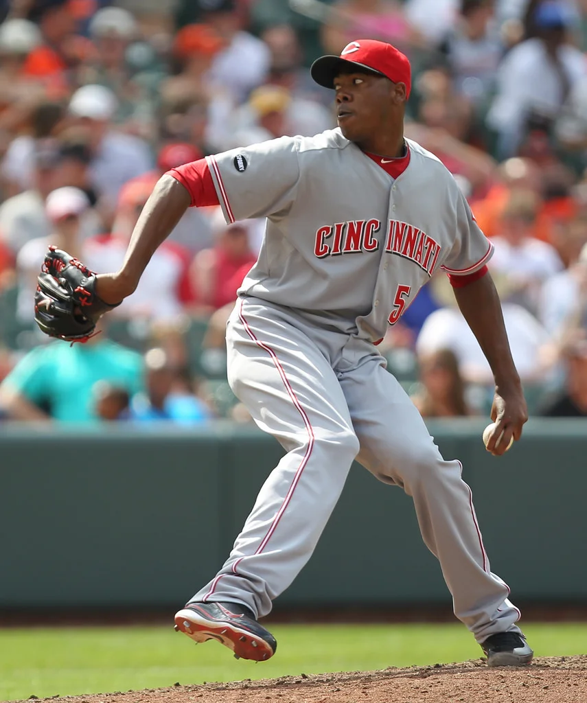Aroldis Chapman Pitching for the Cincinnati Reds ©2011 Keith Allison
