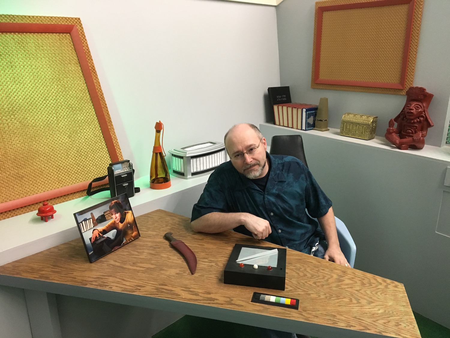 Aaron Rosenberg at Captain Kirk’s Desk ©2017 David R. George III
