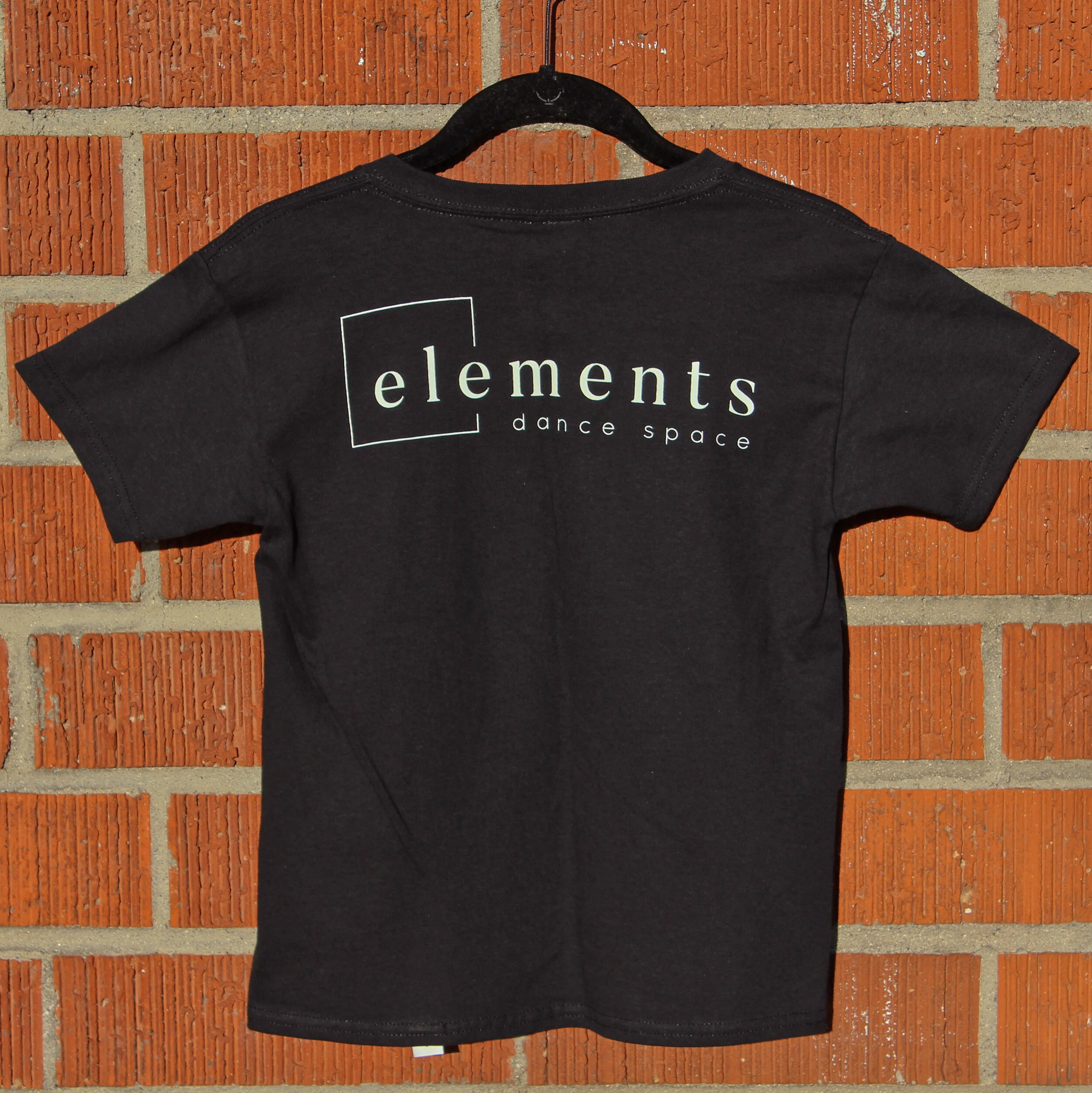 Black youth t-shirt with logo (back)