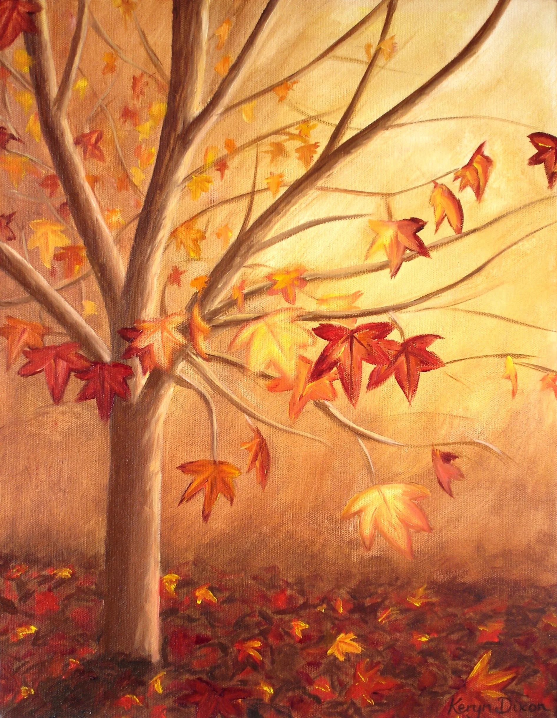Autumn Tree Oils on stretched canvas 