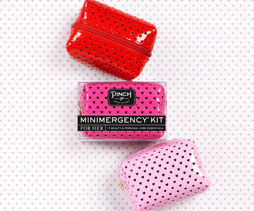Minimergency Kit by Pinch Provisions, $18 http://bit.ly/minimergencykits If you haven't seen or bought one of these, you've missed out...This mini kit has just about everything from stain remover to double sided tape, sewing mini kit and more that you just never know when she may need it. *Other kit types available.