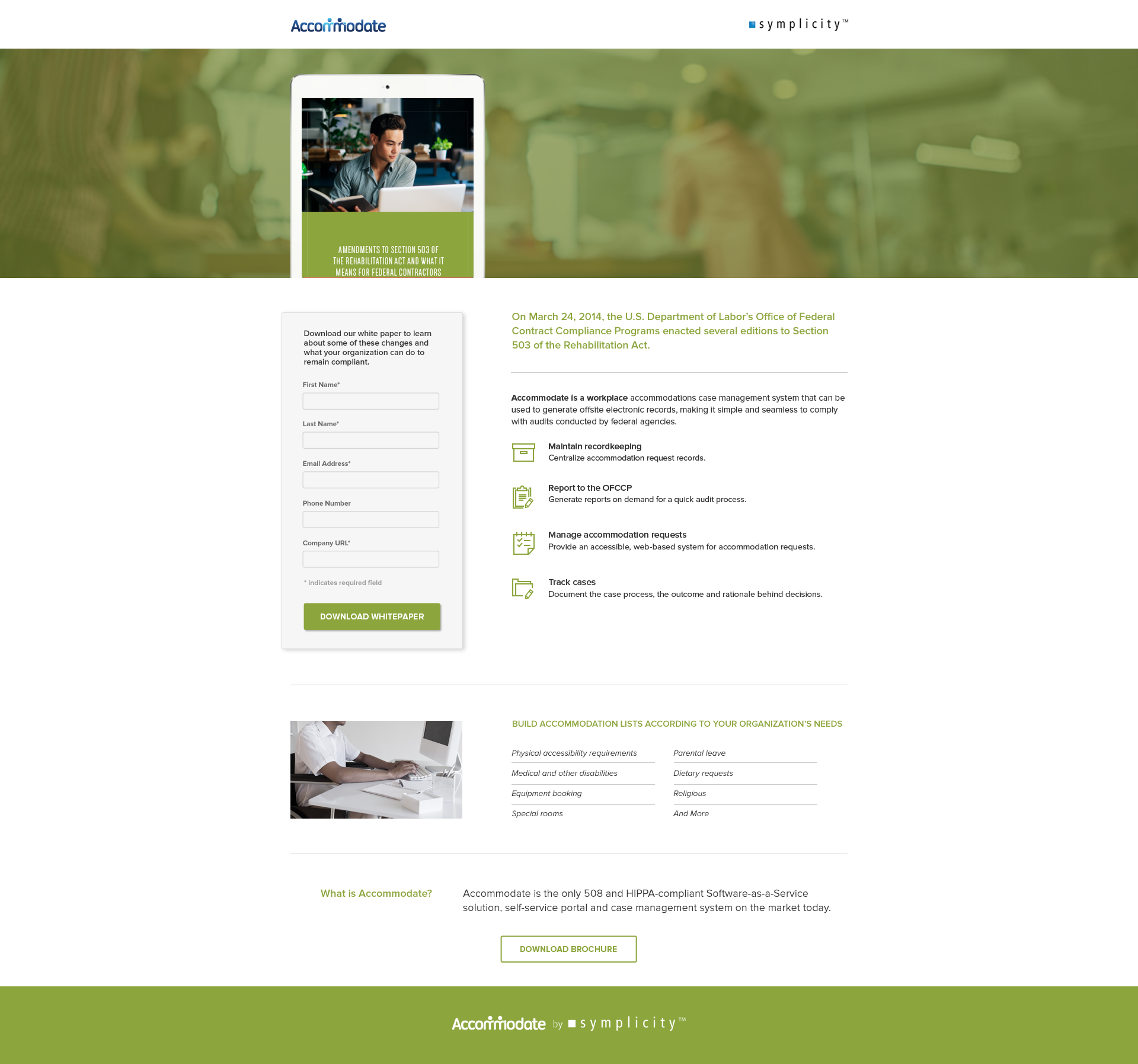Accommodate White Paper Landing Page