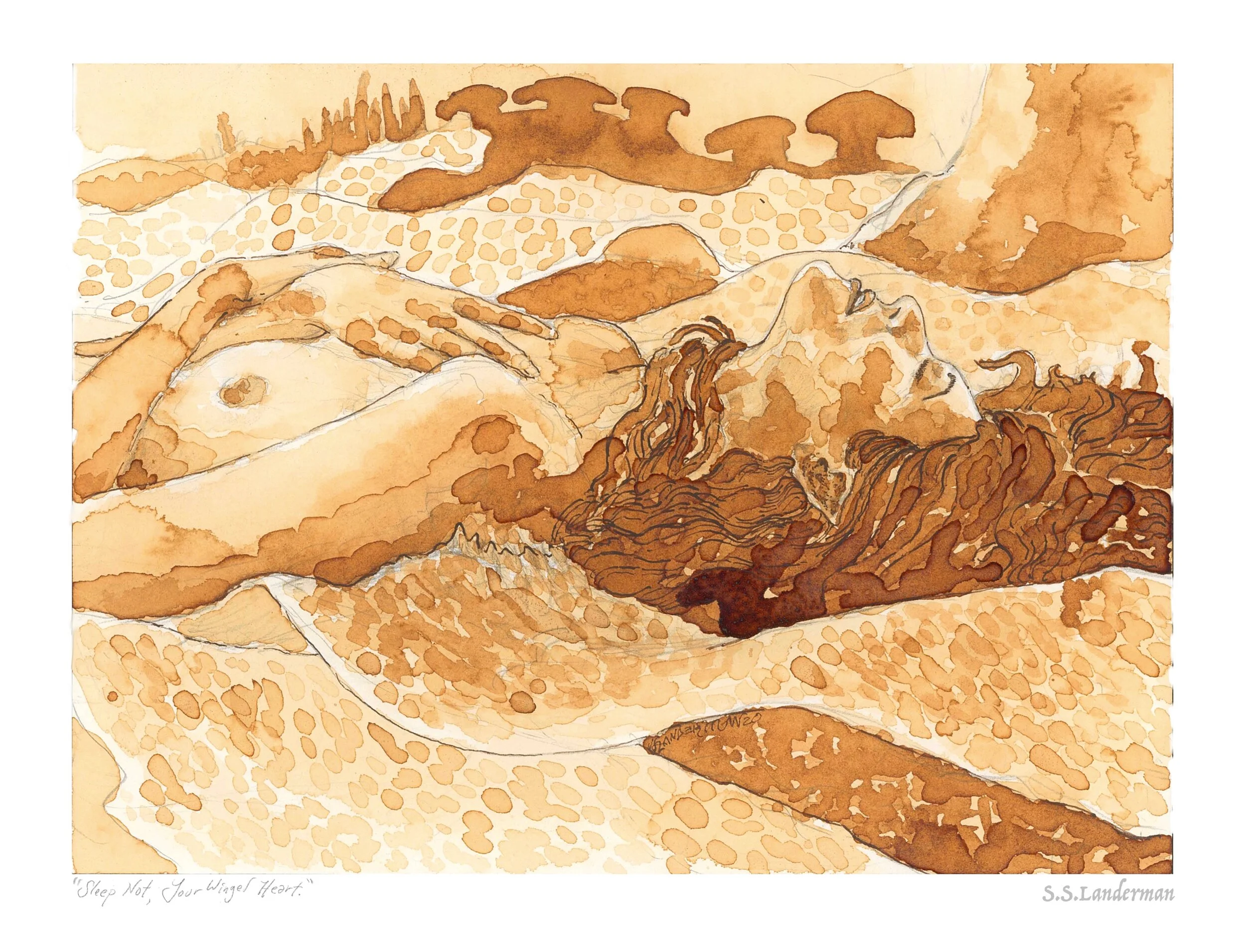 Sleep Not Your Winged Heart! {Coffee-Stained-Faerie} 3 Sizes