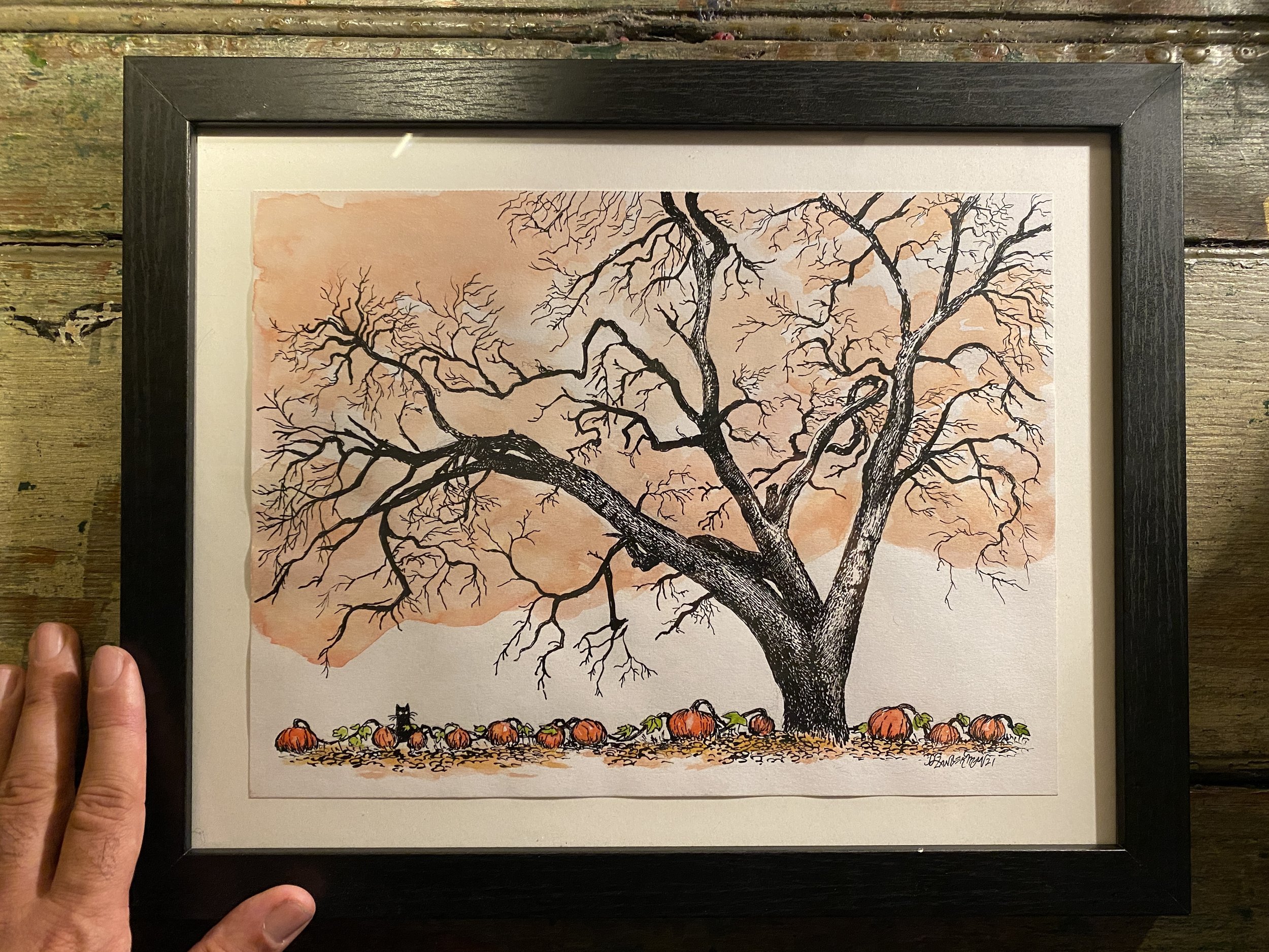 "Pumpkin Clouds" ORIGINAL 9"x12"