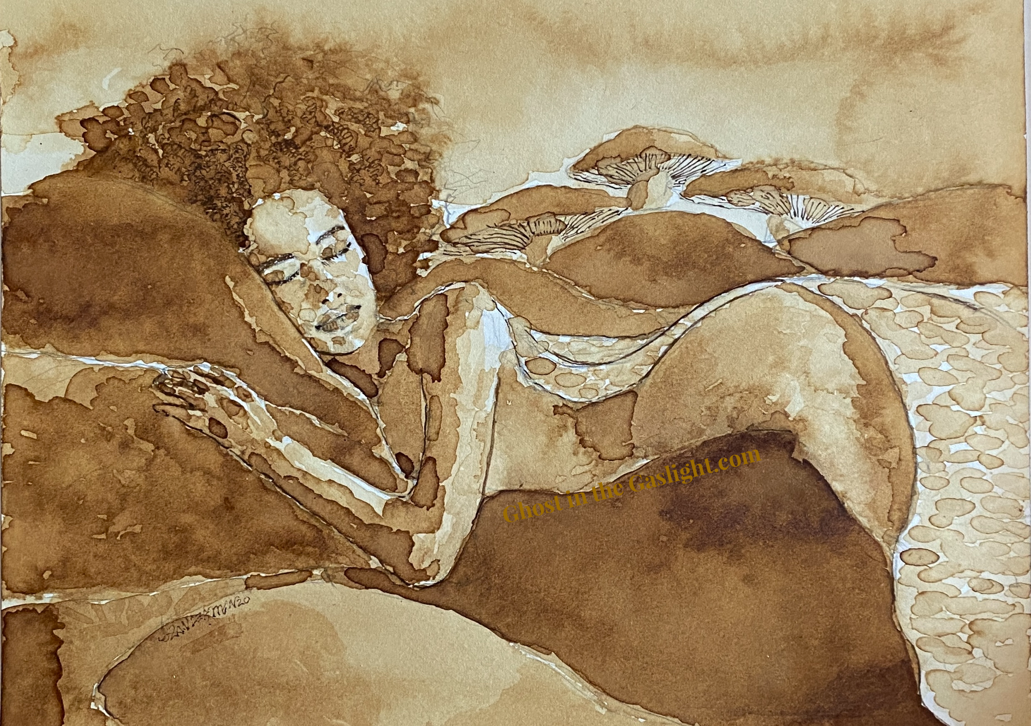 Mocha Faerie {ORIGINAL} 9"x 12"