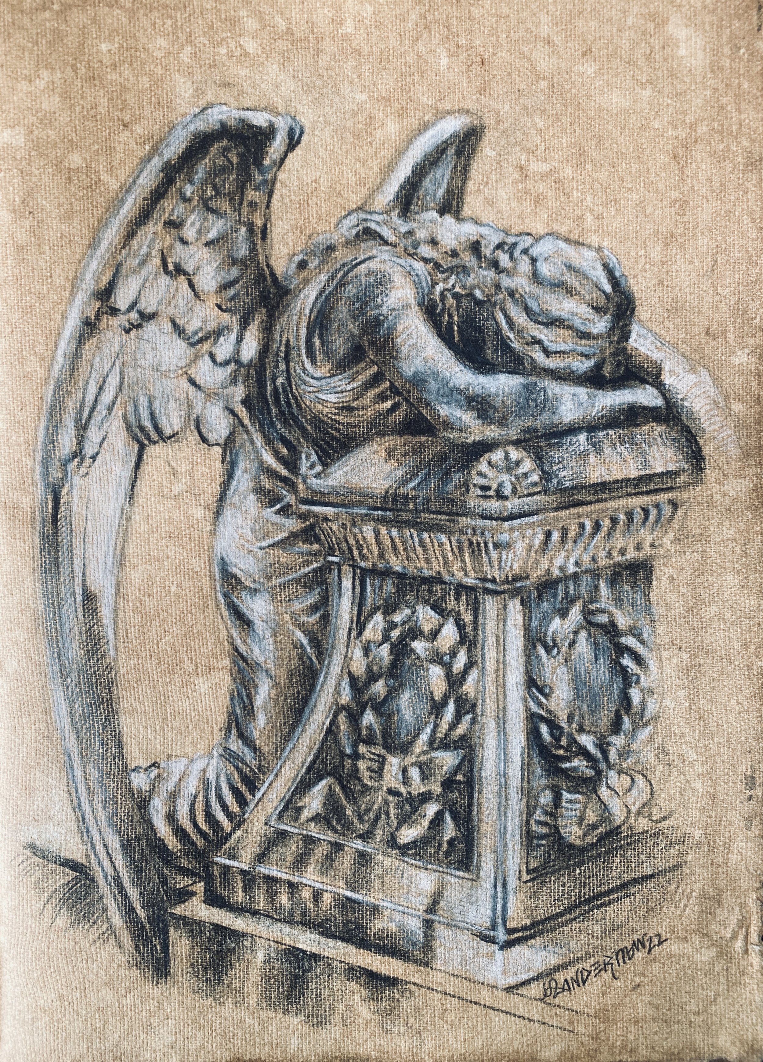 Weeping Angel {Pencil/ Color Pencil Drawing} 8"x10"
