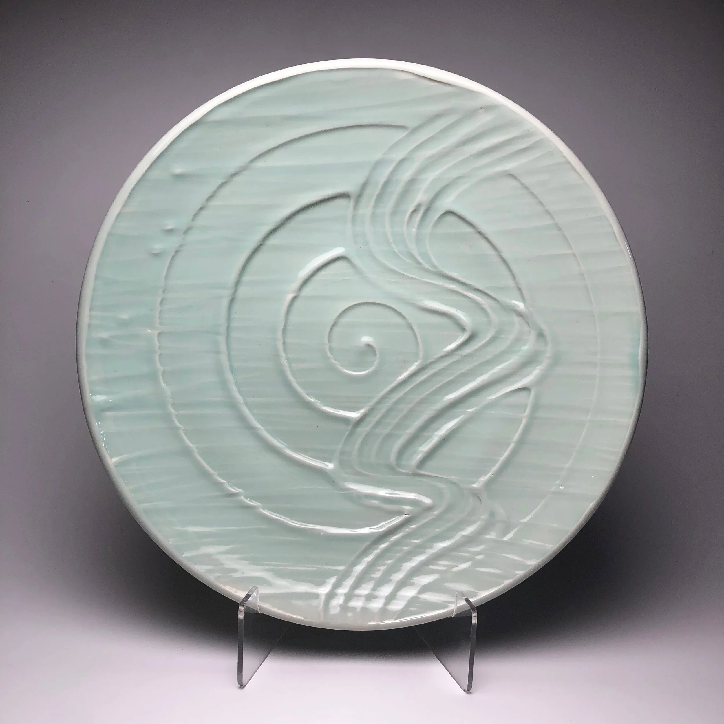 Large Celadon Slip Platter