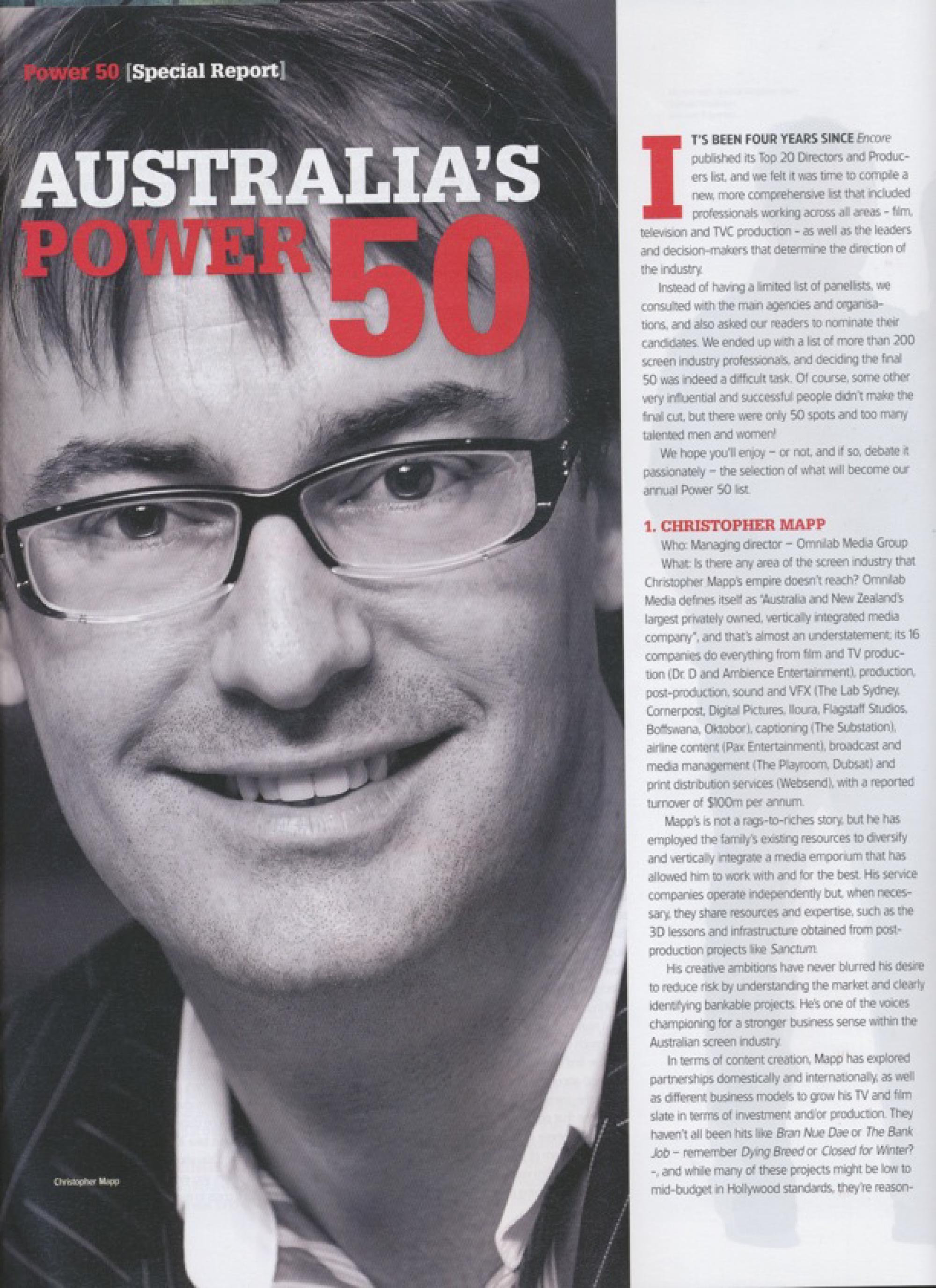 Australia's Power 50 – Encore Magazine