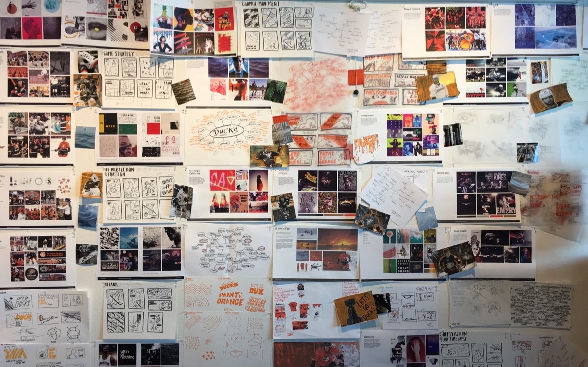 Research, discovery, mind maps + ideation. Keywords: Gritty, dedication, raw, focus, texture + passion .