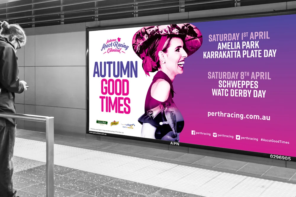 Perth Racing Autumn Racing Carnival creative direction graphic design signage