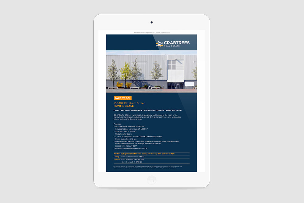 Crabtrees Real Estate Rebrand graphic design logo brand identity EDM email direct marketing